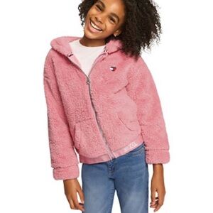 Tommy Hilfiger Minky Zip Front Coral Fleece Kids Hoodie.